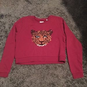 Crop Top Cheetah Sweater